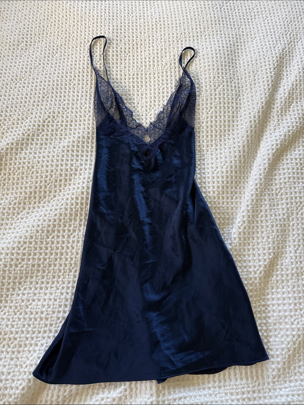 Victoria’s Secret Navy Lace-Trim Slip Dress - Women's Intimates